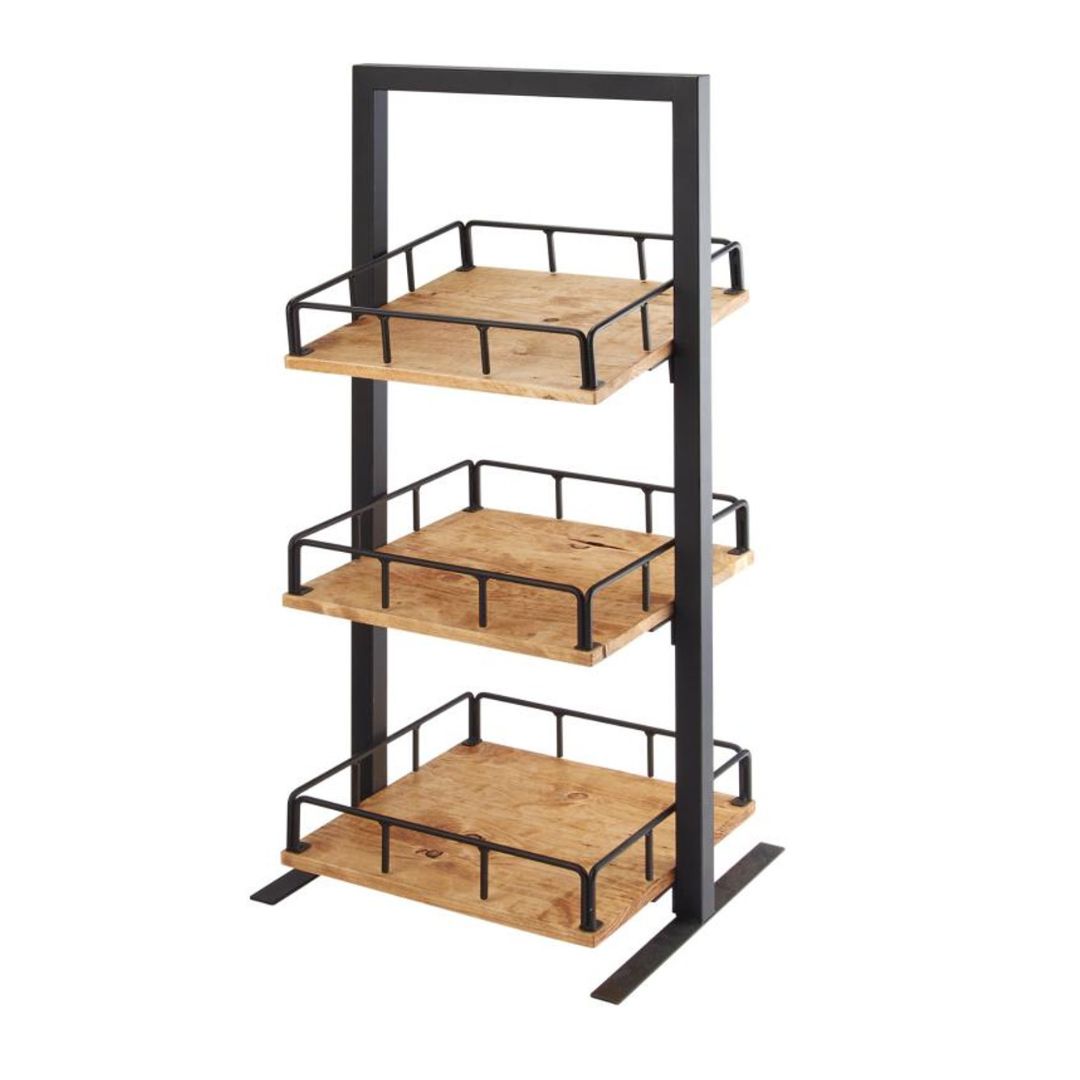 DISPLAY 3 NIVELES METAL-MADERA 12X12X31