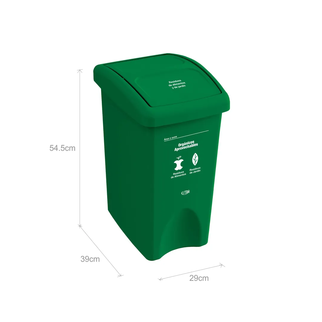 PAPELERA VAIVEN PLANA 35L