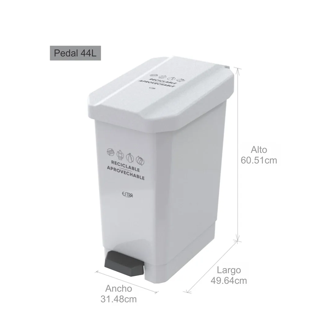 PAPELERA ESTRABINS PEDAL 44L