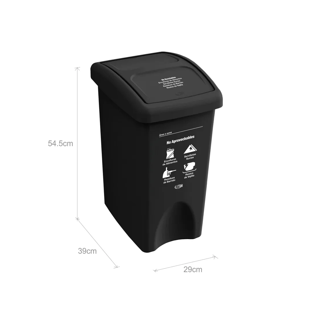 PAPELERA VAIVEN PLANA 35L