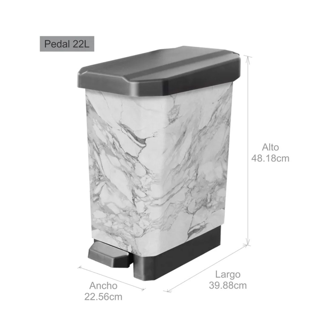 PAPELERA ESTRABINS PEDAL 22L