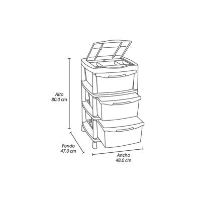 GAVETERO 3G CON TAPA BLAN RIMAX