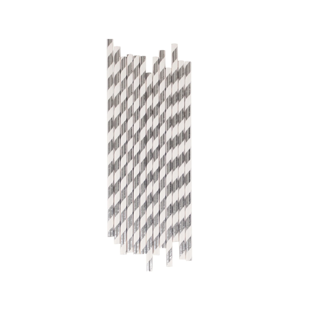 ECO-PITILLO LINEAS PLATEADAS x 25Und
